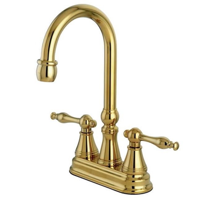 Kingston Brass KS2492NL Robinet de Bar avec Poignée Sans Remontée, Laiton Poli