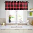 thumbnail image 5 of Valances for Windows Christmas Black Red Buffalo Plaid Rod Pocket Short Curtain for Bathroom Living Room Bedroom Classic Checker Grid 1 Panel 54x18in, 5 of 9