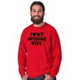 thumbnail image 4 of I Love My Awesome Wife Cute Husband Men's Big & Tall Long Sleeve Graphic Tee Brisco Brands 2X, 4 of 5