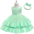 thumbnail image 2 of HIPYLO Emerald Green Dress 5t Girls Dresses High Neck Dress Tulle Dress for Girls Birthday Girl Outfit Baby Gifts Gender Neutral Couple Gift, 5-6 Years, 2 of 4