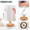 thumbnail image 3 of Pig Glasses Pines Leaves Table Lamp USB Bedside Desk Nightstand Lamp Printed Gifts Small Lamp Wood Base for Bedroom Living Room Kids Room College Dorm, 3 of 7