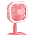 thumbnail image 2 of Ventilador eléctrico con ventilador de refrigeración personal de luz nocturna para estudiantes (rosa), 2 of 5