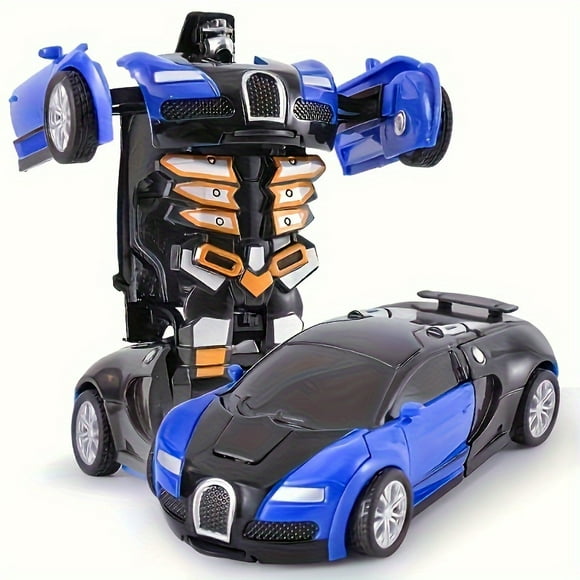 QJUHUNG Automatic Transforming Car Toys with a Single Button Featuring Robot Models Made of Plastic. These Amusing Diecast Toys Make for Incredible Gifts.