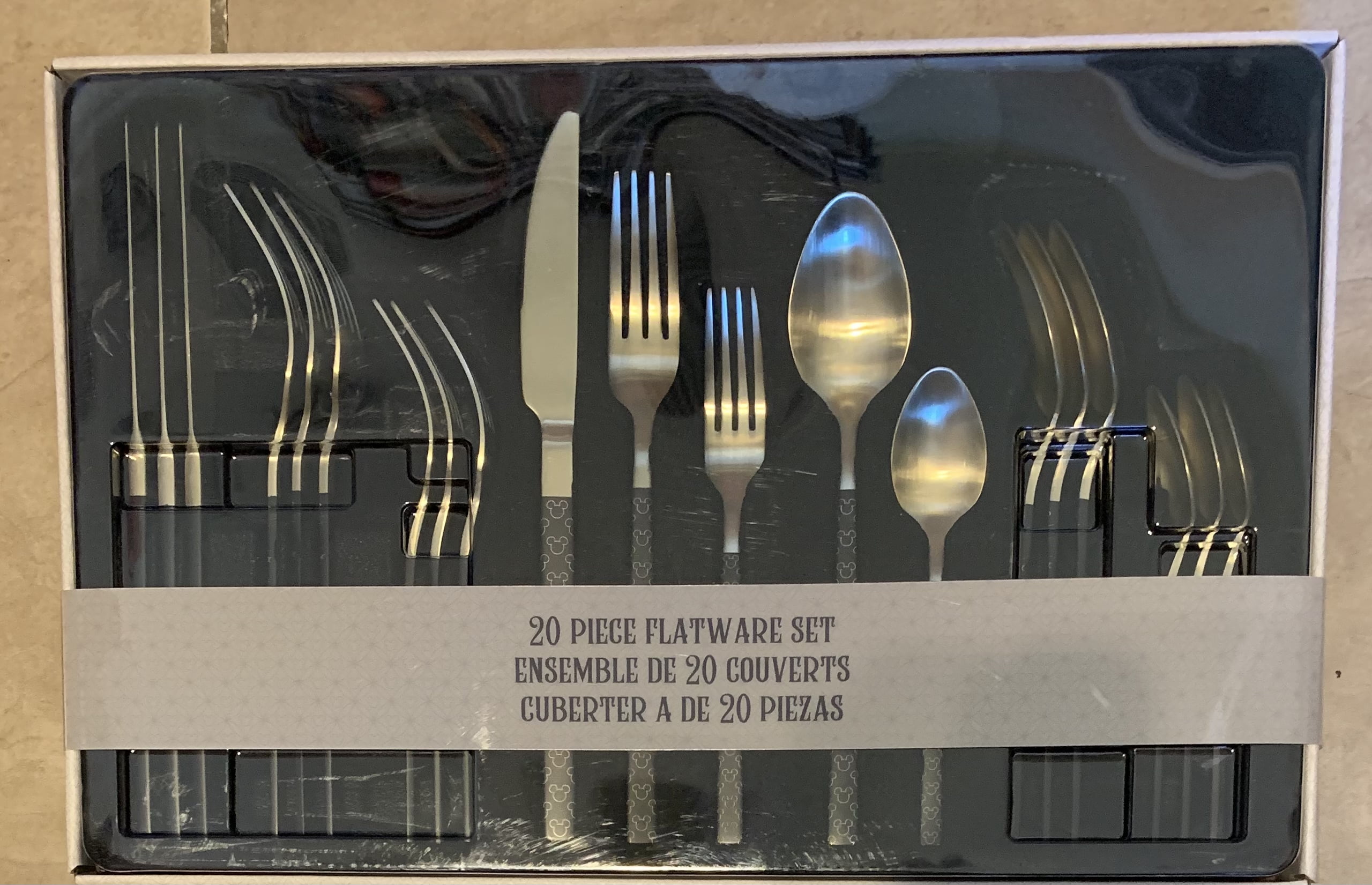 Disney Parks Mickey Mouse Silhouette 20 Pc Silverware Flatware Set  Disney Parks Mickey Mouse Silhouette 20 Pc Silverware Flatware Set