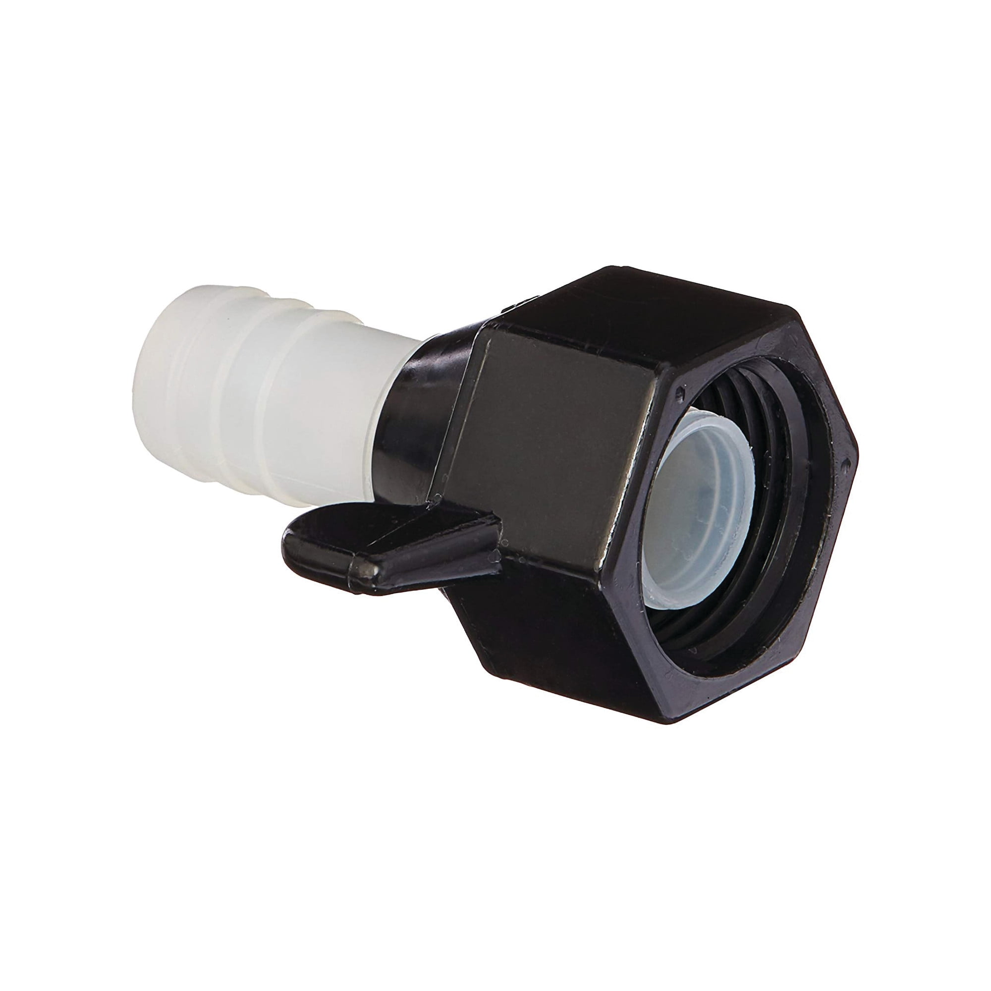 SHURFLO 244-2926 Wingnut Swivel Adapter – 1/2" NPT X 1/2" Barb, Straight, Nylon, For Pump Heads