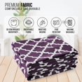 thumbnail image 5 of Lux Decor Full Size Bed Sheet Set 4 Piece, Soft Microfiber, Deep Pockets - Quatrefoil Pattern, 1 Fitted & 1 Flat Sheet, 2 Pillowcases, Purple, 5 of 8