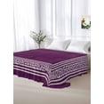 thumbnail image 5 of Dark Purple Retro Greek Key Twim XL Size Flat Sheet, Wrinkleproof & Fadeproof Cooling Flat Bed Sheet Only, Geometric Greece Ancient Farmhouse Breathable Soft Bedding Top Sheets 66 x 102 Inches, 5 of 8