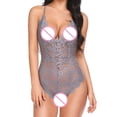 thumbnail image 5 of Gibobby Conjunto de lencería Sexy Conjunto de Lencería Erótica Ropa Interior Sexy para Mujer, Camisón de Una Pieza con Tanga, Ropa de Dormir para Mujer(Gris, XXG), 5 of 5