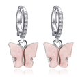 thumbnail image 1 of Women Butterfly Earrings Rhinestone Copper Pierced Earrings Dangle Earrings, 1 of 10