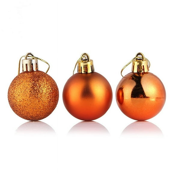 Nvzi-a Christmas Tree Decorations Set, 24pcs Orange Shatterproof Christmas Ball Ornaments Bulk, 3.15 Inches Winter Wonderland Hanging Ornaments for Christmas Trees Xmas Holiday
