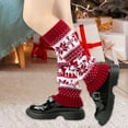 thumbnail image 5 of SLYNSHome Christmas Leg Warmers for Women,15.3X5.5Inch Holiday Sweater Leg Warmers Christmas Stockings Ornaments Xmas Boot Cuffs Long Socks for Dance Yoga Party Decoration (Red), 5 of 6