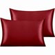 thumbnail image 1 of Chenchen 2 Pack Satin Standard Pillowcases for Hair and Skin, Luxurious and Silky Pillow Cases with Envelope Closure, 20x26 Inches, Wine Red, 1 of 1