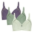 thumbnail image 4 of WREESH 3 Pack Push-Up Bra Adaptive Bra Women Embroidered Glossy Comfortable Breathable Bra Underwear No Underwire Bras Three Piece Set Bra Underwear Mint Green, 4 of 4