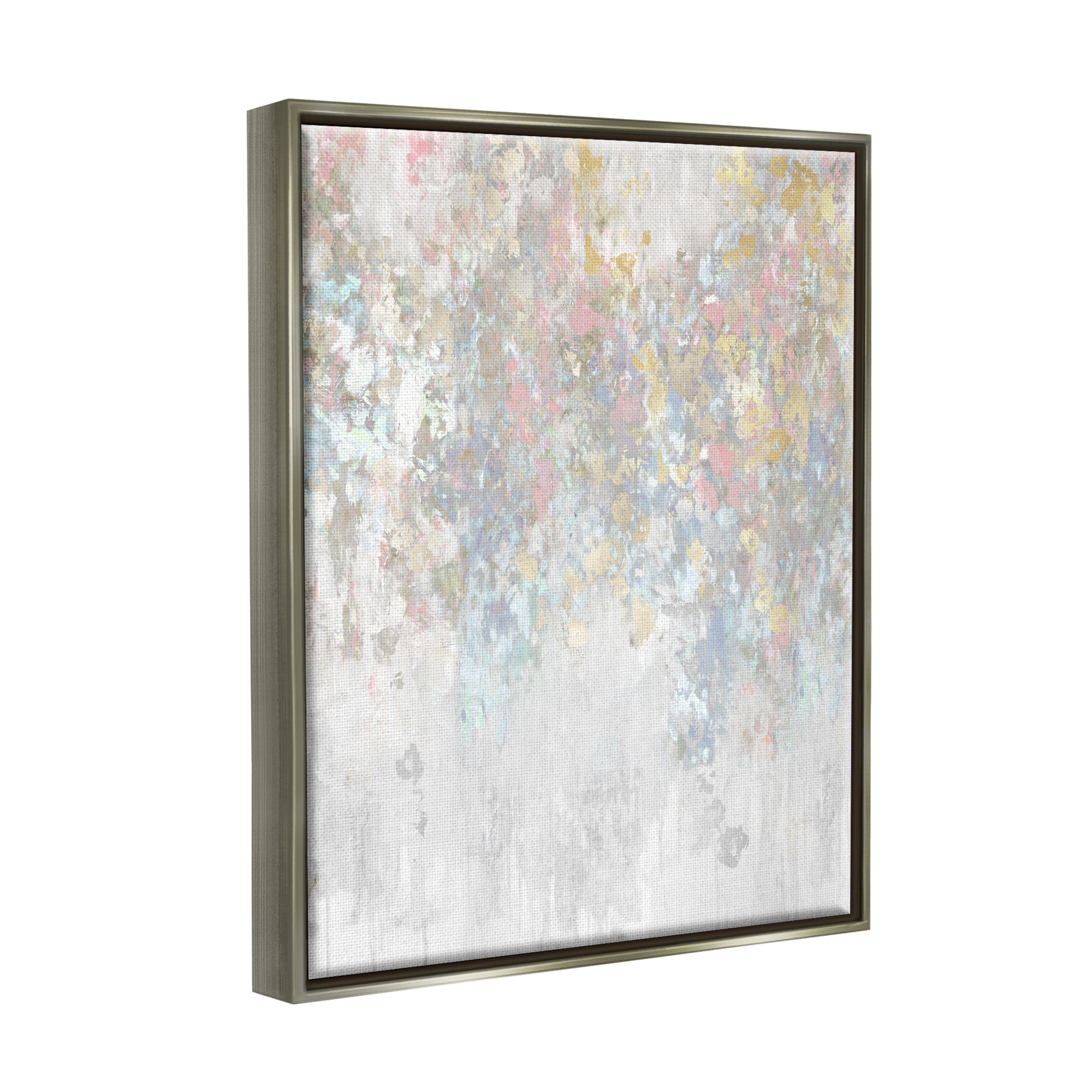 Stupell Industries Pastel & Glam Abstract Abstract Painting Gray Floater Framed Canvas Art Print Wall Art, 17 x 21