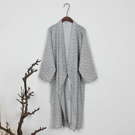 

Men s Kimono Yukata Cotton Soft Japanese Loose Fit Robe Gown Nightwear Bathrobe