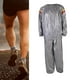 thumbnail image 3 of Traje de sudor de PVC, camisa de pantalones de cuerpo completo para hombres y mujeres, chándal para correr, traje de Sauna para ejercicio en casa/gimn , S Plata, 3 of 8
