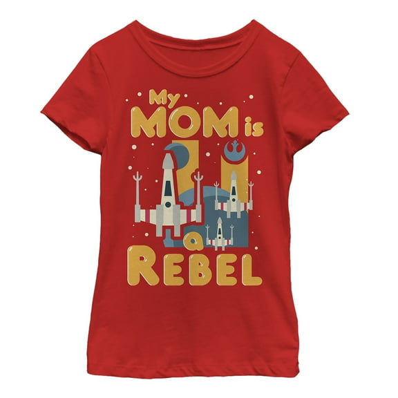 Girl's Star Wars Mother's Day Rebel Mom  Graphic Tee Red X Small