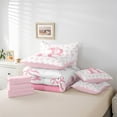 thumbnail image 6 of Castle Fairy Personalized Initial Girl 7pcs Bedding Comforter Set,Kawaii Bowknot Queen Bedding Sets Super Cozy,Pink White Queen Sheet Sets,Microfiber Bedroom Decor, 6 of 8