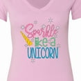thumbnail image 4 of Inktastic Sparkle Like a Unicorn Women's V-Neck T-Shirt, 4 of 5
