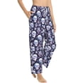 thumbnail image 6 of Salouo Skull flower crystal Print Women's Pajama Pants Casual Loose Sweatpants PJs Flowy Pants Drawstring Palazzo for Women Wide Leg Pants Lounge Pajama -X-Large, 6 of 8