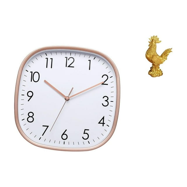 Reloj de pared para dormitorio, reloj de pared digital grande y sencillo, escultura de pollo, figura decorativa, estatua de resina animal, material es
