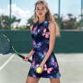 thumbnail image 2 of Yuyamidu Colorful Butterfly Golf Dress for Women Size L Half Zipper Golf Outfit with Built-in Shorts Tennis Dress Breathable Workout Dresses for Workout Exercise, 2 of 7