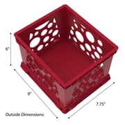 Storex Mini Crate, Red, 12-Pack