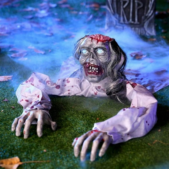 REZJSWFSMMJ Halloween Groundbreaker Zombie Decoration With Light-Up Eyes And Creepy Sound For Spooky Residence Props Halloween Outdoor Yard Decoration