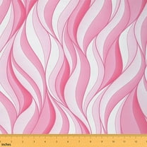 Feelyou Girly Pink Minimalst Fabric by the Yard 1 Yard, Stripes Ombre Home Decor Fabric by the Yard, Abstract Geometric Sewing Fabric, Luxury Bedroom Decor
