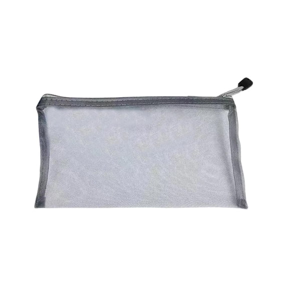 Clear Mesh Zipper Pouch, Soft Translucent, Foldable Multi-Color, 7.9 x 4.7 Inches, for Travel Accessories and Desktop Tidying