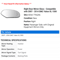 thumbnail image 2 of Right Door Mirror Glass - Compatible with 2007 - 2014 GMC Yukon XL 1500 2008 2009 2010 2011 2012 2013, 2 of 2