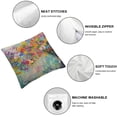 thumbnail image 4 of BANET Rainbow Floral Square Throw Pillow Covers, Watercolor Flowers Decorative Couch Pillowcase with Hidden Zipper, Print Throws Cushion Cover for Bed Sofa 18x18in, 4 of 5