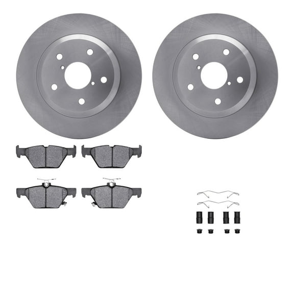 Dynamic Friction Company Rear Brake Rotors with 5000 Advanced Brake Pads includes Hardware 6512-13234