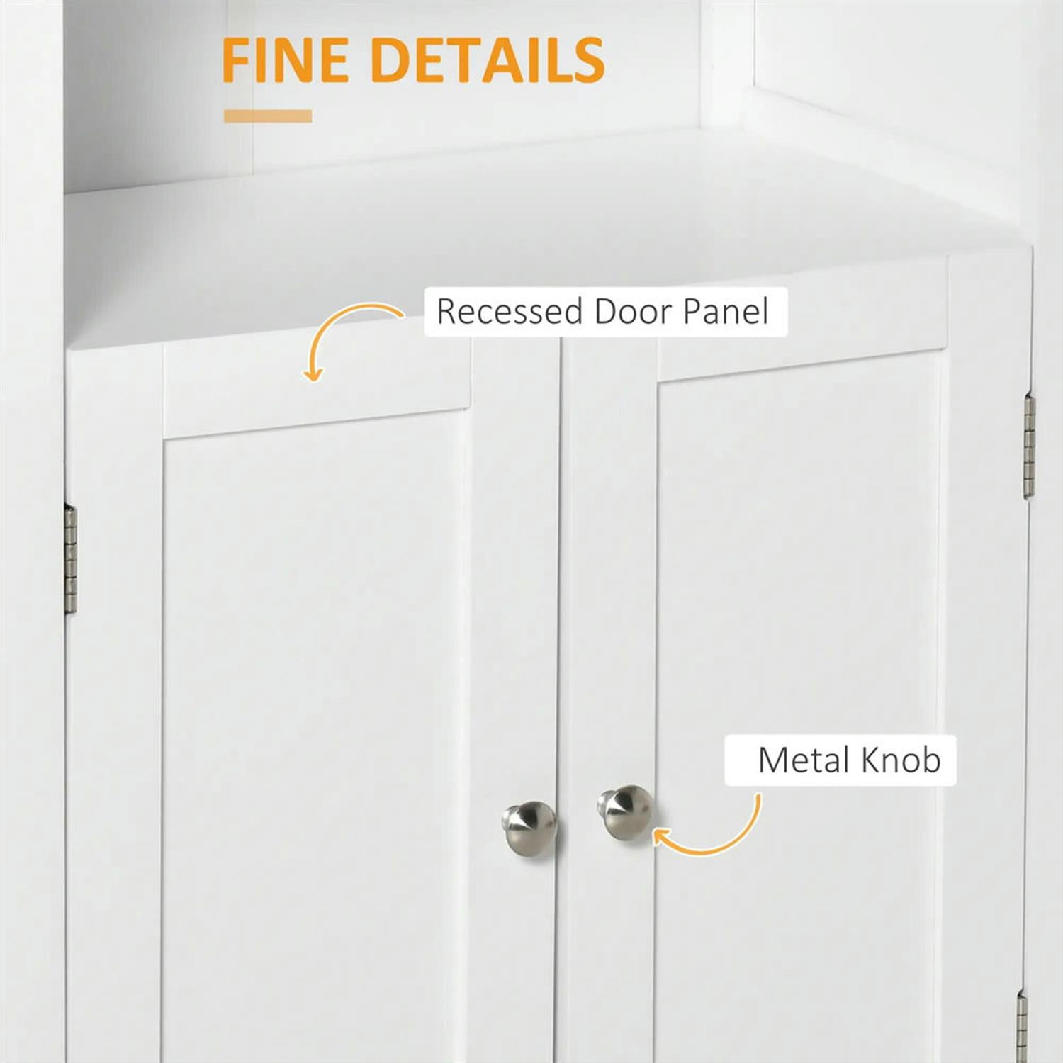 Demi Bonn 36" Bathroom Floor Cabinet, Freestanding Storage Cabinet with Adjustable Shelf and Doors, for Living room, Entryway, Kitchen, White