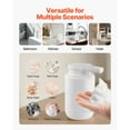 thumbnail image 6 of KFFKFF Automatic Soap Dispenser, 300 ml / 10 oz, Rechargeable Touchless Liquid Foam Dispenser with Adjustable Settings, Modern Design for Bathroom and Kitchen, White, 6 of 9