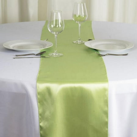 

BalsaCircle 12 x 108 Satin Table Top Runner Wedding Linens Tea Green