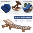 thumbnail image 7 of 78.8'' Outdoor Patio Chaise Lounge Chair, Acacia Wood Adjustable Recliner with Headrest and Retractable Side Tray, 3-Position Backrest, 400 lbs Capacity for Poolside Garden Beach, 7 of 7