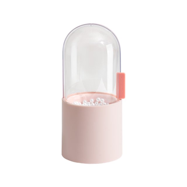 Billuyoard Portaescobillas cosmético transparente con aplicador de tapa, contenedor, encimera, caja de herramientas de belleza, accesorios Almacenamiento y organización del hogar Rosa