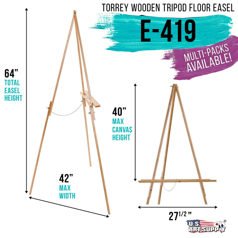64 Torrey Wooden A-Frame Tripod Artist Floor Easel, Display Stand