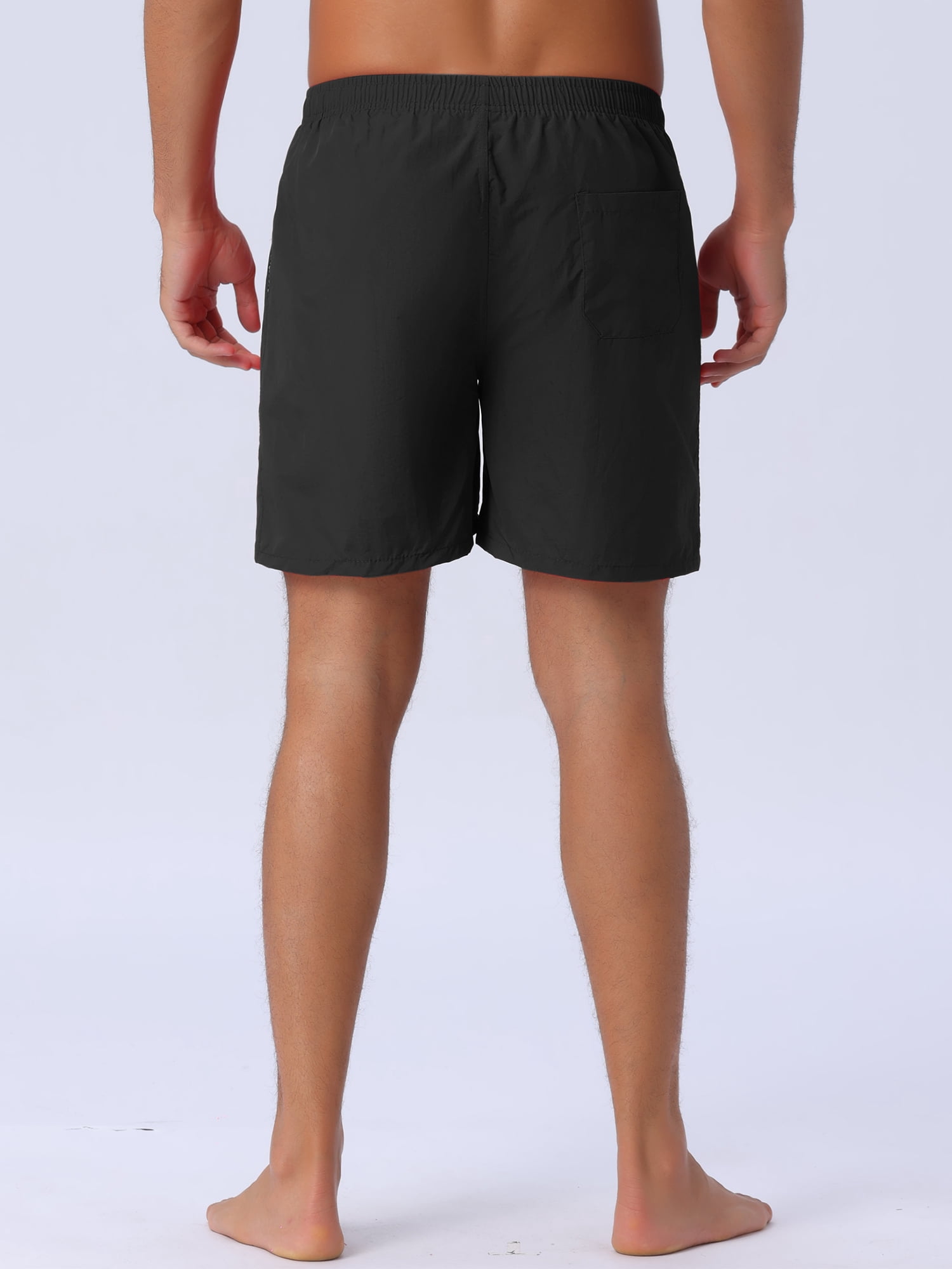 DARING DIVA Men's Elastic Waist Drawstring Surfing Board Shorts 30 Black