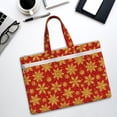 thumbnail image 6 of Zufioo Christmas With Gold Snowflakes Print Canvas Hand-Held Document Bag, Zippered Document Storage Bag, Suitable for Office Book Document Bag, 6 of 8