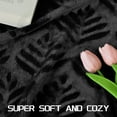 thumbnail image 5 of Exclusivo Mezcla Twin Size Fleece Blanket for Bed, Leaves Pattern Super Soft and Cozy Blankets, Plush Fuzzy Lightweight, Black, 60"x80", 5 of 7
