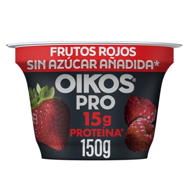 Yogurt batido Oikos Pro frutos rojos sin azúcar añadida 15 g de proteína 150g