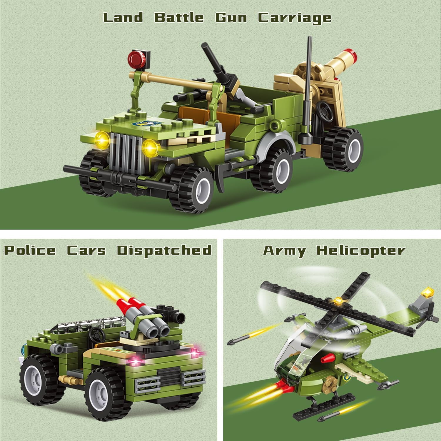Remocguys Military Base Building Set Army Block Toys for Boys Age 8+ Compatible with Lego 830 Pcs