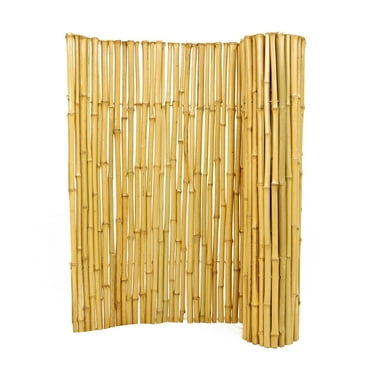 Backyard X-Scapes Natural Bamboo Fence Decorative Rolled Fence Panel 90" H x 48"L x 1" D