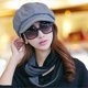 thumbnail image 2 of Gorro de mujer, boina francesa, gorro de lana cálido, gorro de vendedor de periódicos, gorro plano, gorro de invierno, gorro de mujer, gorro octogonal., 2 of 3