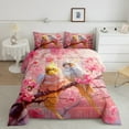 thumbnail image 2 of Homewish Rustic Cherry Flower Full Size Comforter Sets,Country Bird Bedding Comforter Set,Pink Yellow Bedding Sets For Girl,Microfiber Bedroom Decor Reversible,3 Pieces, 2 of 8