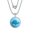 thumbnail image 1 of Cute Kawaii Baby Narwhal 0.75" Pendant with Sterling Silver Plated Chain, 1 of 3