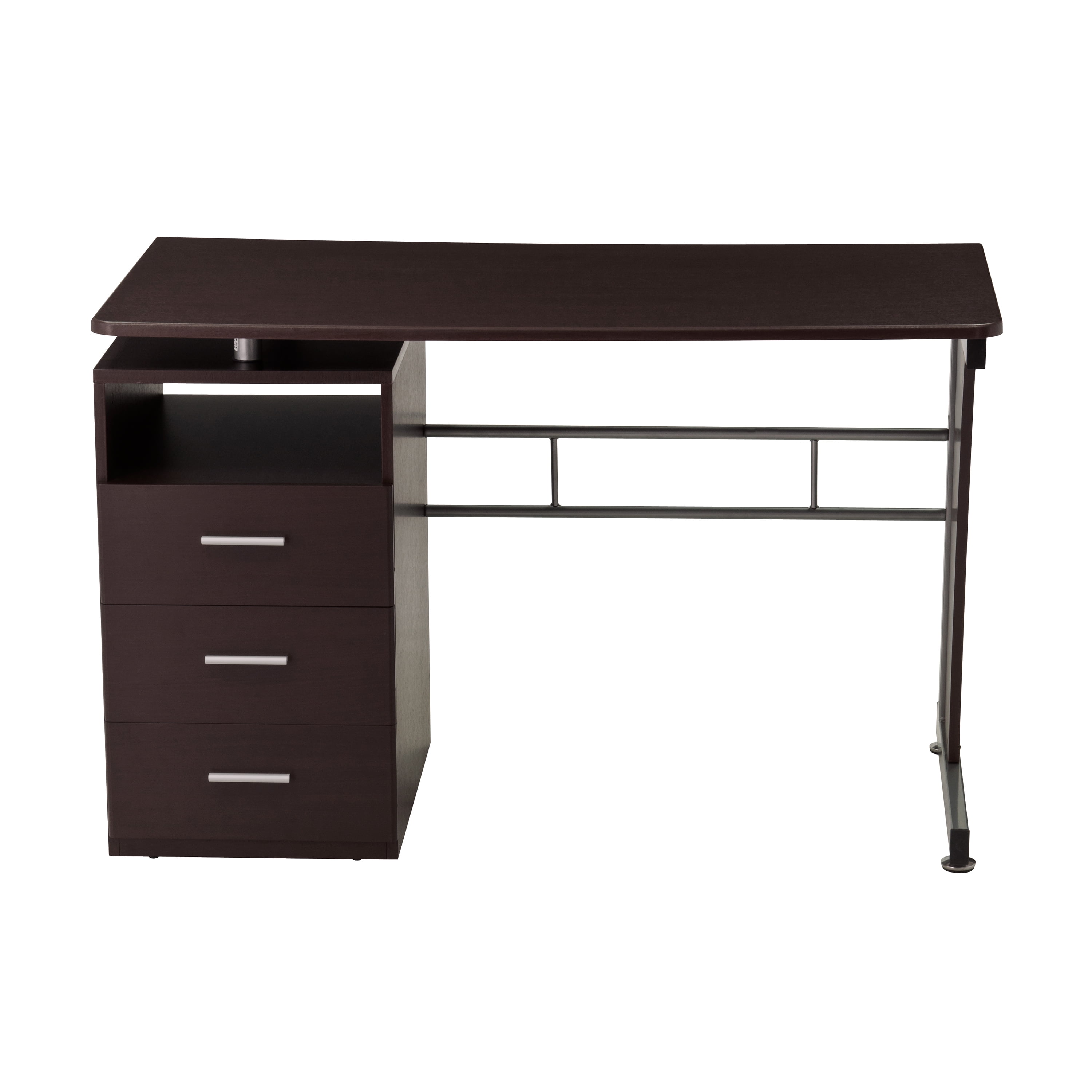 Techni Office Solutions 47.5" Chocolate Brown Computer Desk with Ample Storage