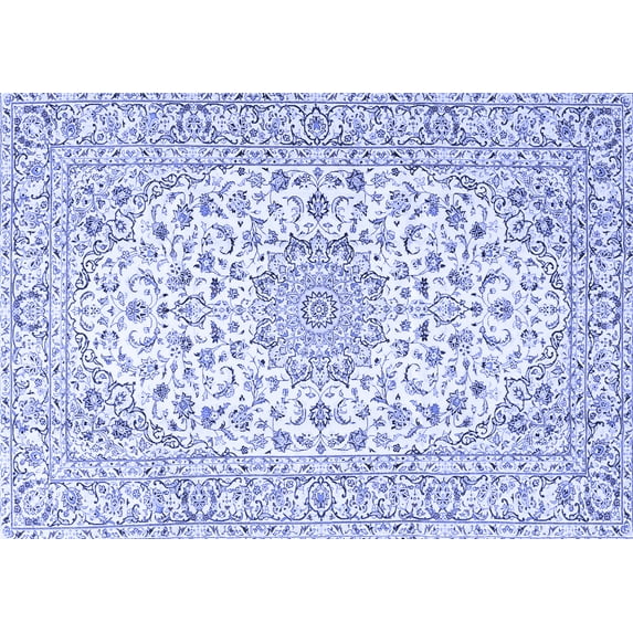 Ahgly Company Indoor Rectangle Medallion Blue Traditional Area Rugs, 2' x 3'